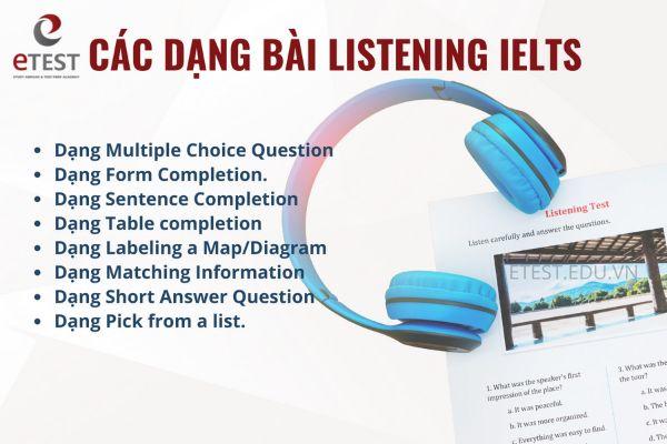 các dạng bài listening ielts