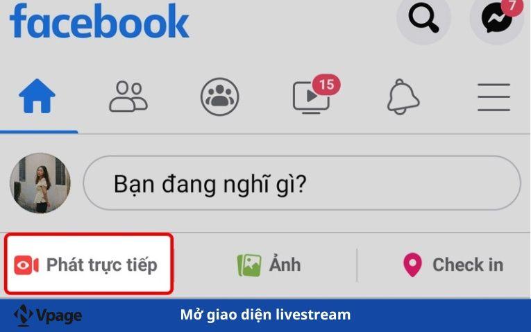 Mở giao diện livestream