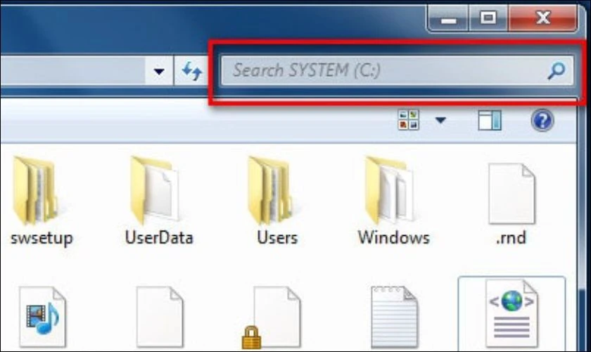 Cách tìm file trong Win 7 trên ô tìm kiếm
