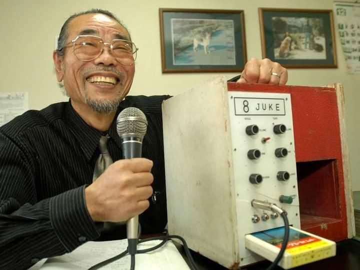 Daisuke Inoue with his original 8 Juke karaoke machine