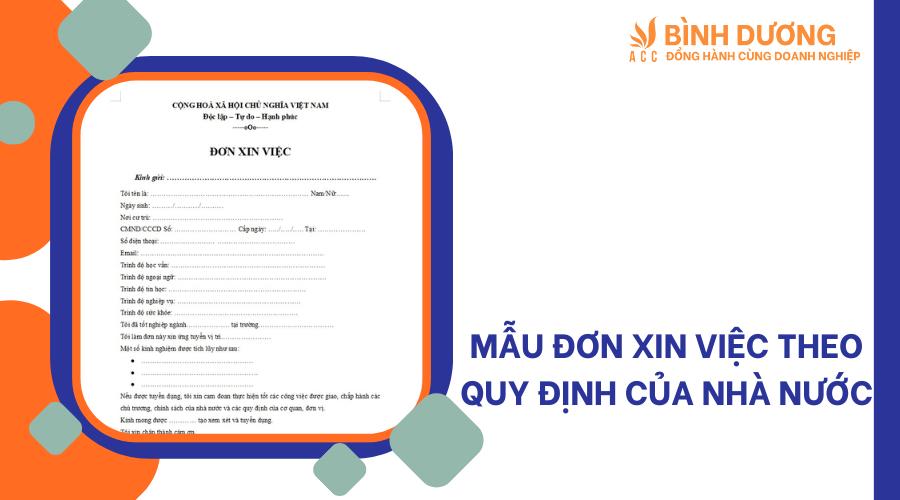 Mẫu đơn xin việc theo quy định của nhà nước