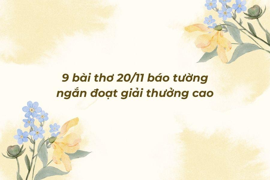 Bài thơ 20/11 báo tường ngắn đoạt giải thưởng cao.