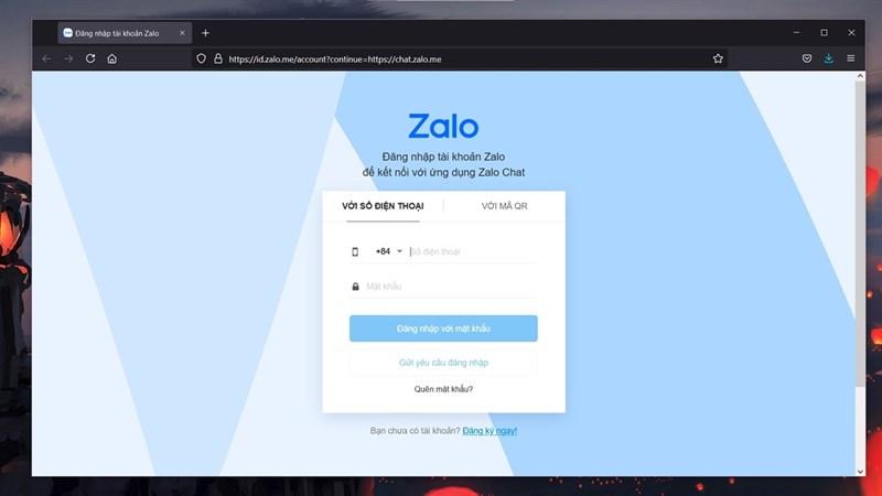 Cách đăng nhập Zalo trên máy tính bước 3