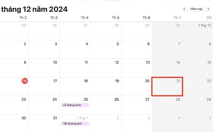 Ngày Đông chí năm 2024 là ngày 21/12. (Ảnh chụp màn hình)