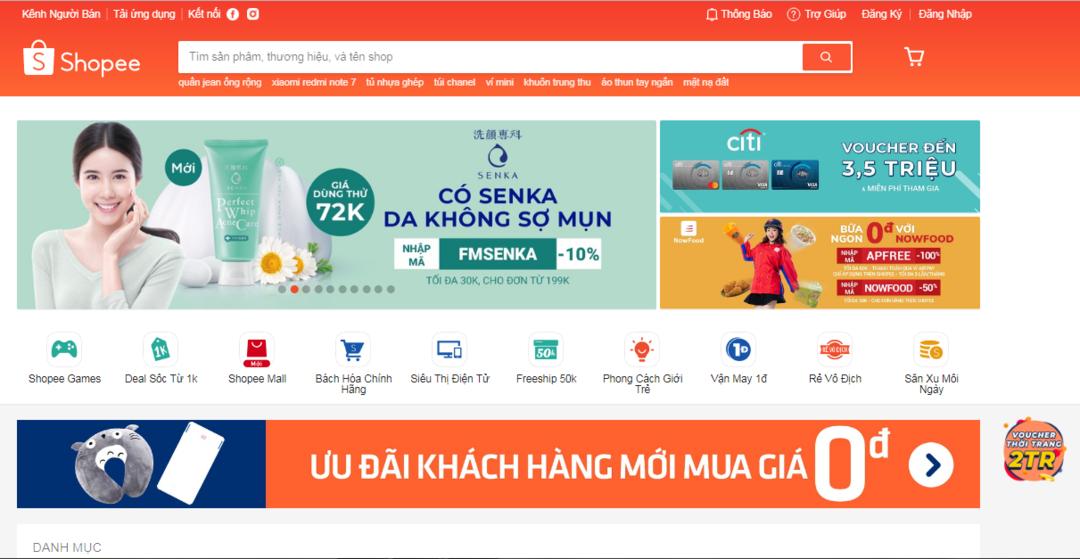 cách đặt nhiều đơn hàng khác shop trên shopee