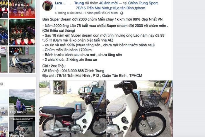 Theo chủ nhân mới đang rao bán chiếc Honda Super Dream đời 2000 này thì nó được